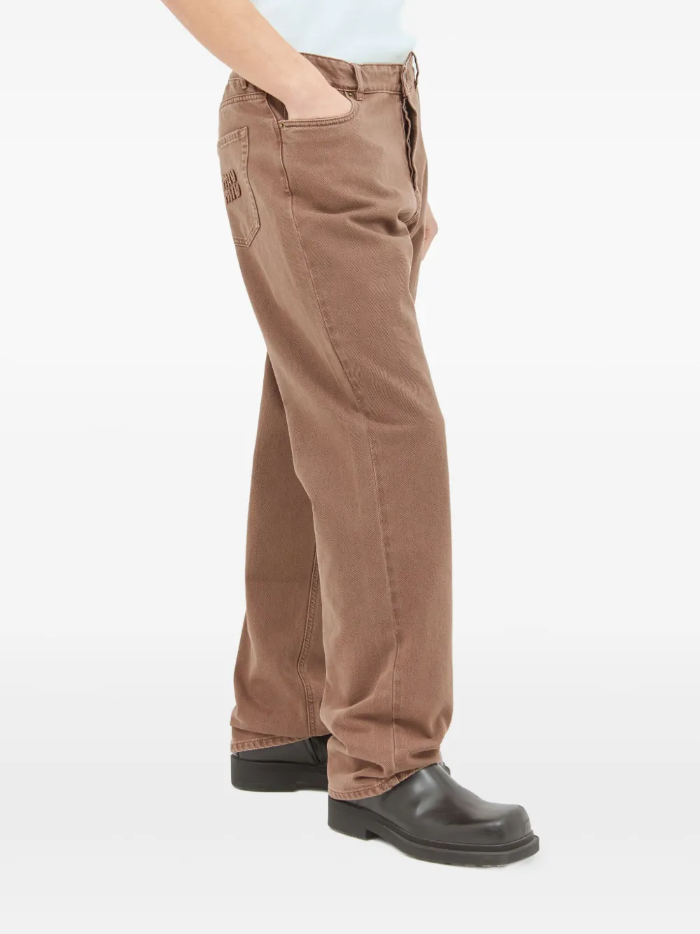 Miu Katoenen jeans Bruin