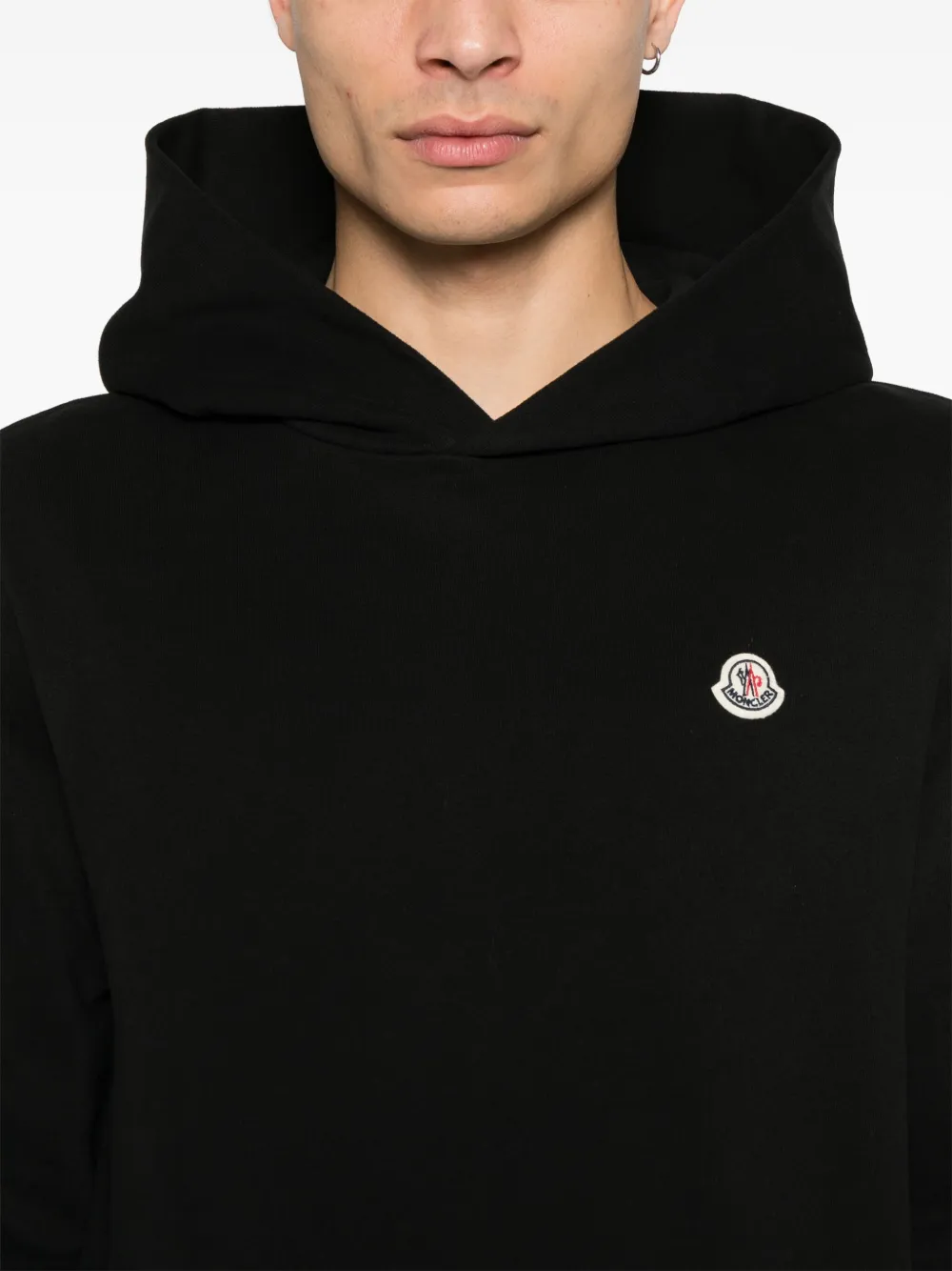 Moncler Hoodie met logo-applicatie Zwart
