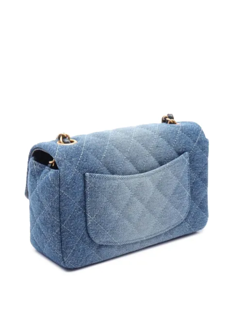 CHANEL Pre-Owned 2021-2024 Mini Rectangular Quilted Washed Denim Flap crossbody bag 8HQUGSJT1V6IQA5O - 1