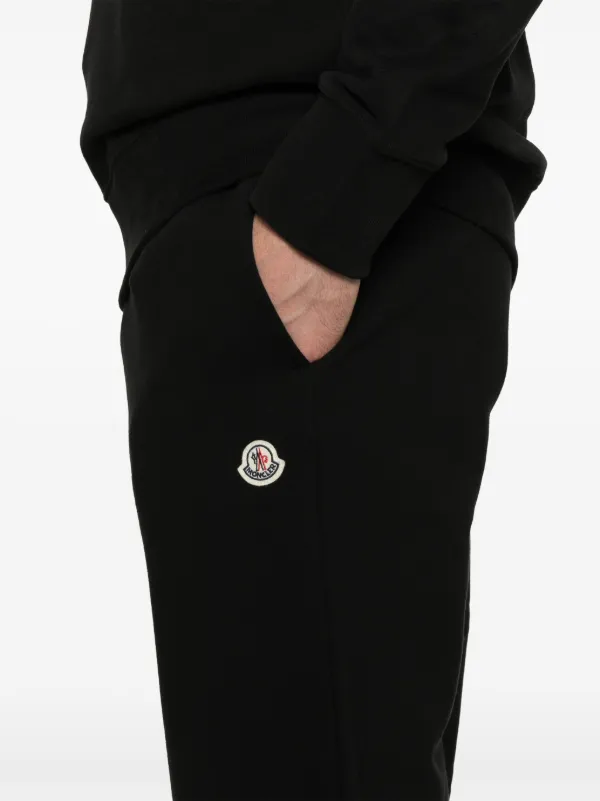 モンクレール Moncler Cotton Pants Moncler logo-patch Cotton Cargo Trousers | Black | FARFETCH