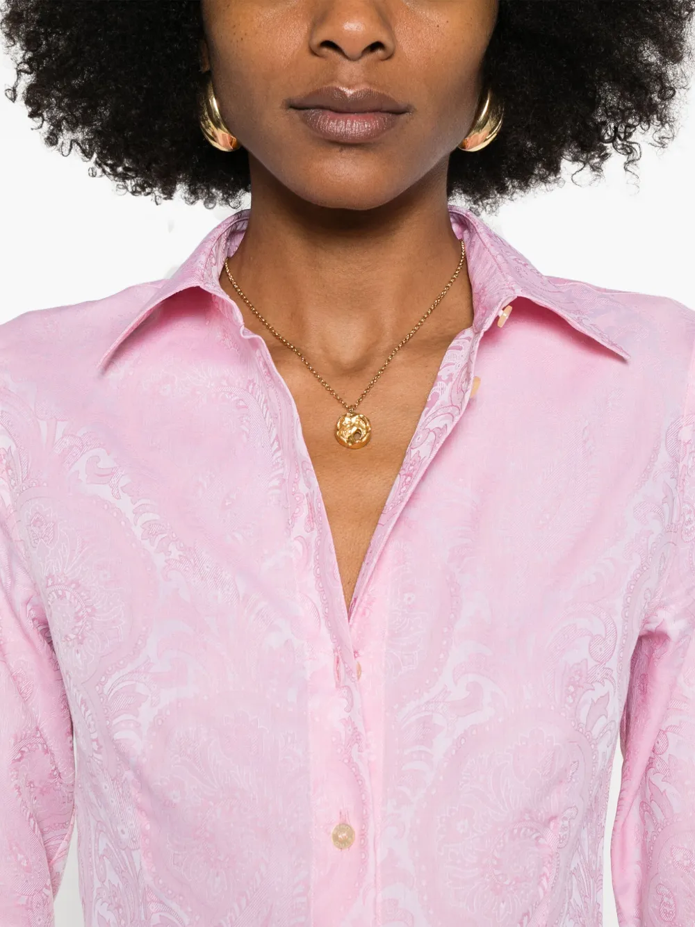ETRO Overhemd met paisley-jacquard Roze