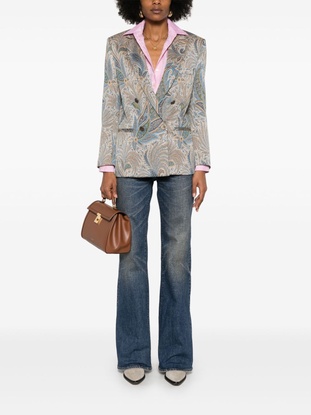 ETRO Blazer met paisley-jacquard - Blauw