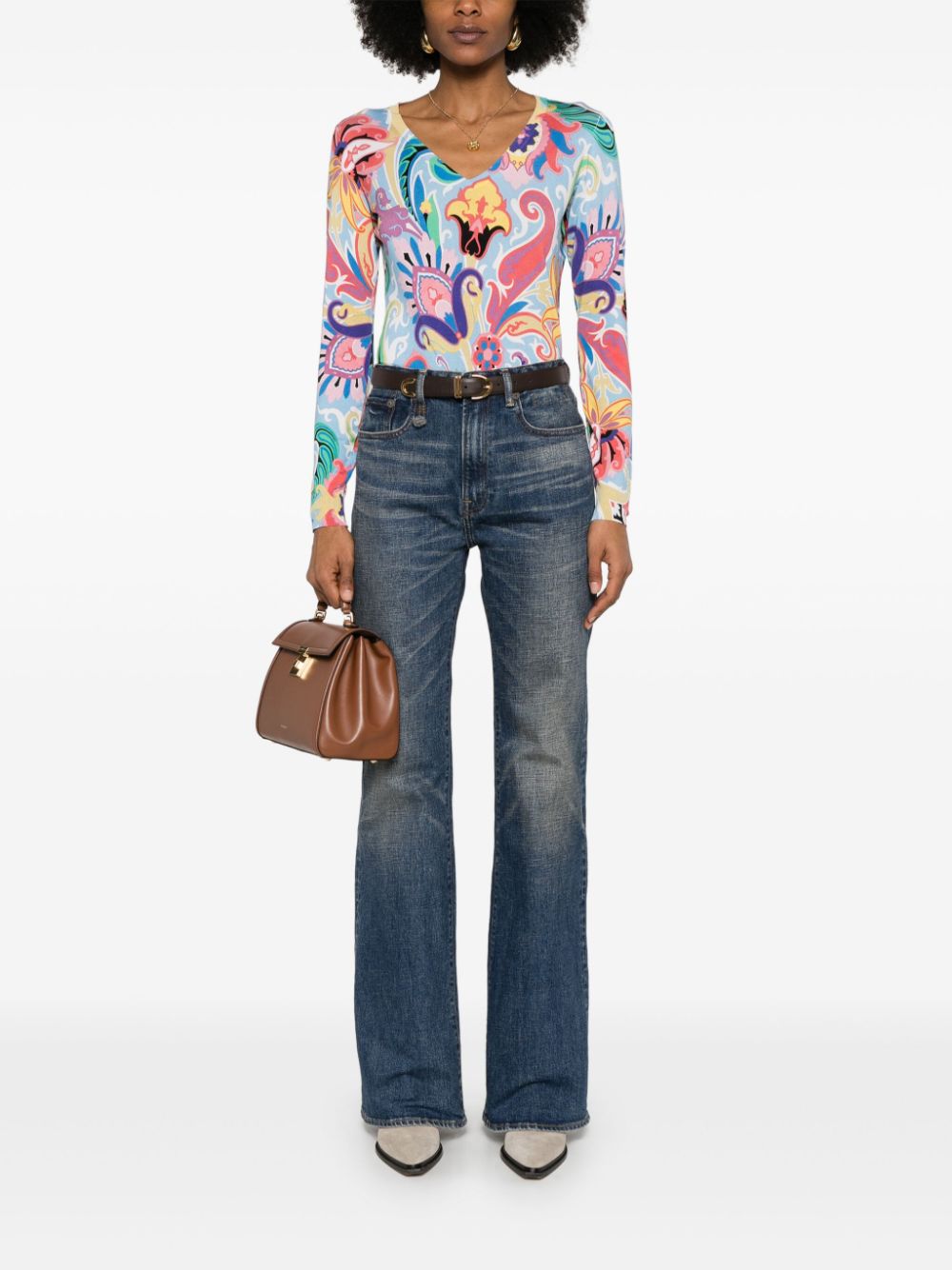 ETRO Trui met paisley-print - Blauw