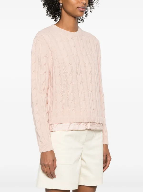 Moncler cable-knit Sweater | Pink | FARFETCH