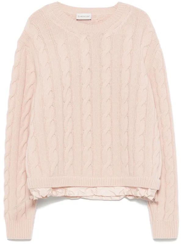 Cable-knit Two-tone Jumper