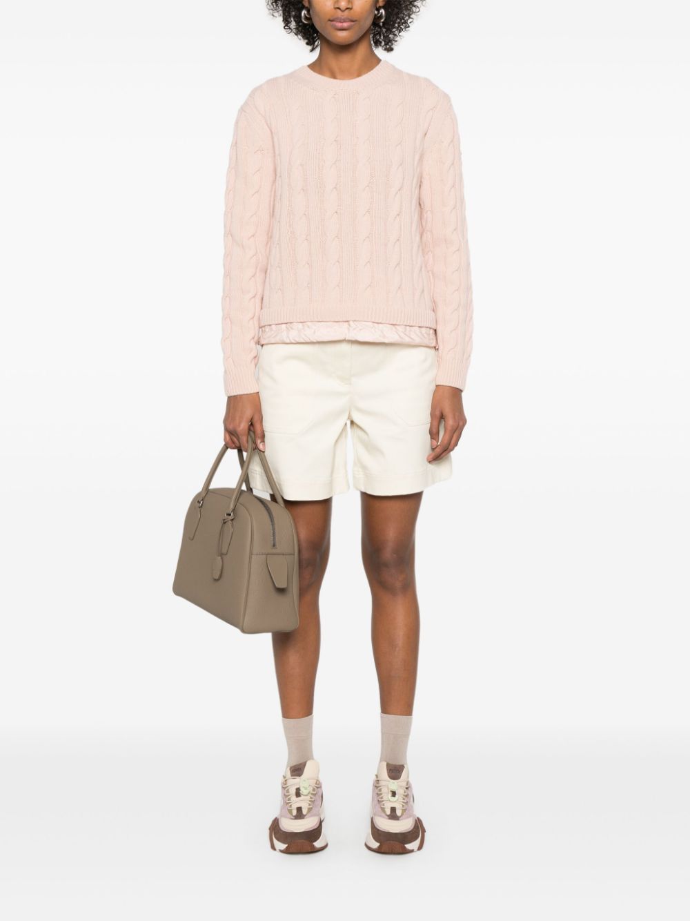 Moncler Shorts met gabardine weving - Wit