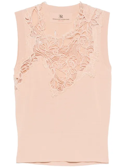 Ermanno Scervino lace-panelled tank top