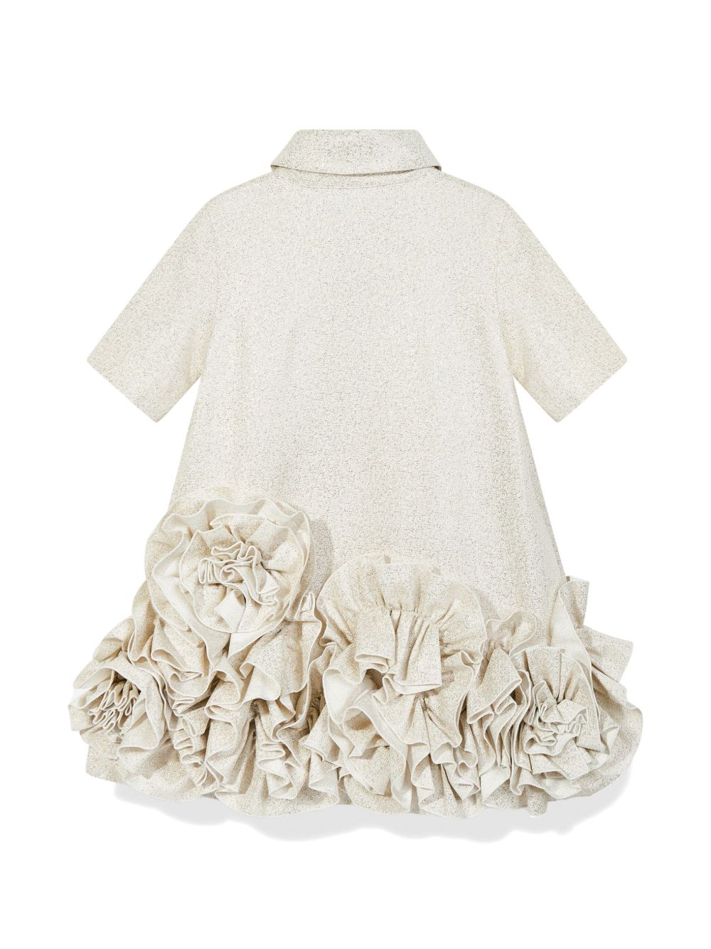 JESSIE AND JAMES flower ruffled shirt dress - Beige