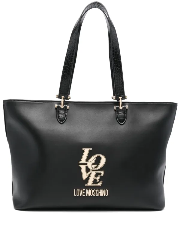 LOVE MOSCHINO レディースバッグ ブラック ロゴプレート Love Moschino ロゴプレート ハンドバッグ | ブラック | FARFETCH JP