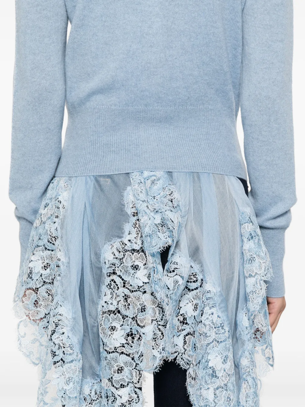 Ermanno Scervino Vest met sjaal detail Blauw