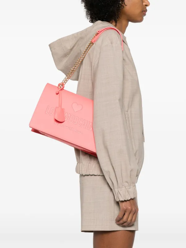 ピンク エンボスロゴ ショルダーバッグ 未使用✨LACOSTE ショルダーバッグ ピンク エンボスロゴ 2way ハンド