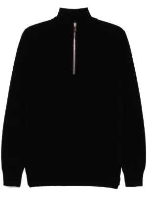 EMPORIO ARMANI タートルハーフジップニット 新品]EMPORIO ARMANI タートルネックにもなる【メンズ・ハーフジップ