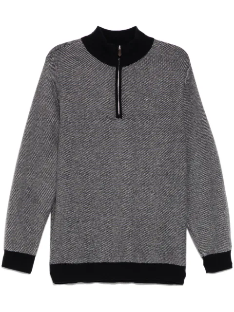 N.Peal suéter Textured Birdseye Half Zip
