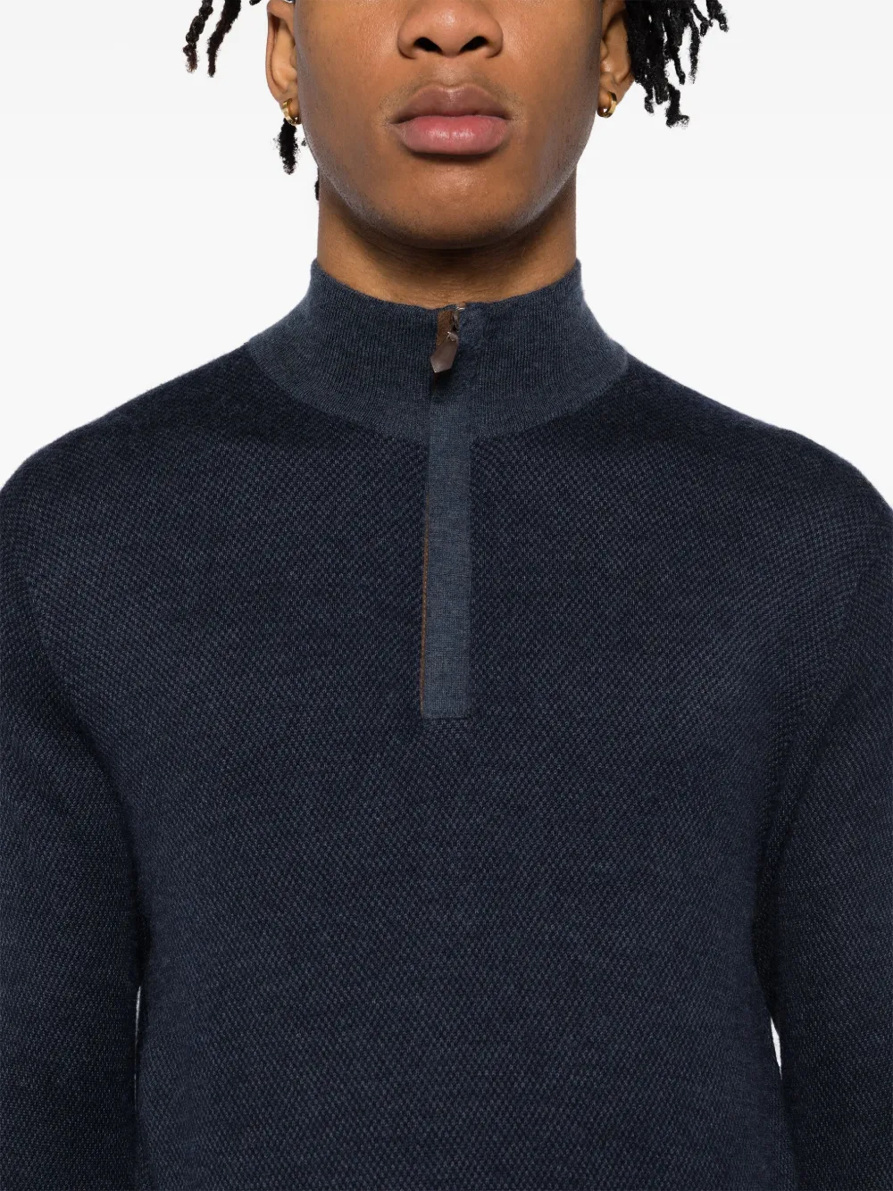 N.Peal Regent vest met vogelprint Blauw