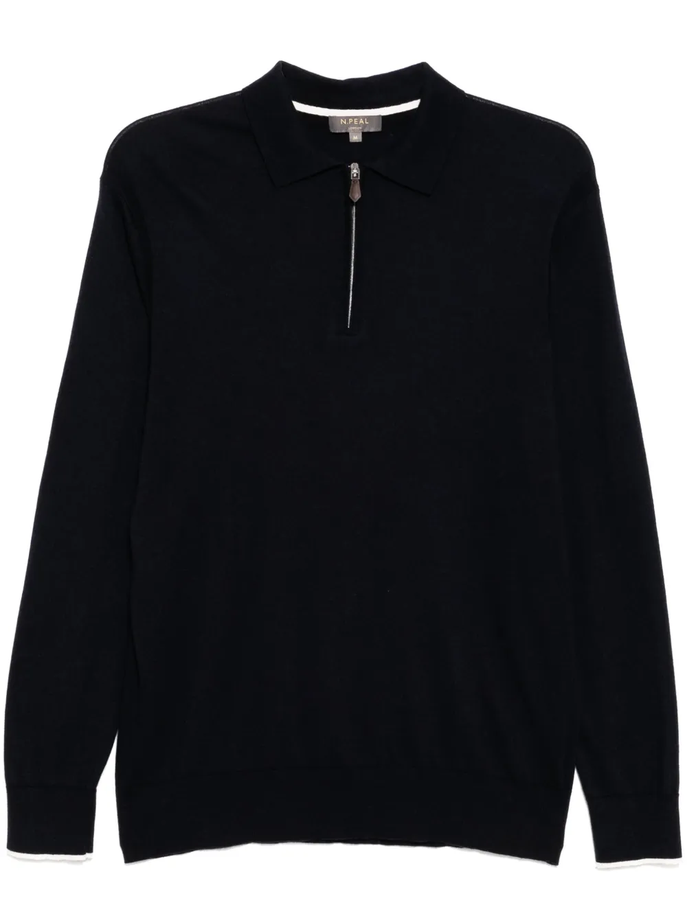 N.Peal Langärmeliges Poloshirt | Blau | Image 1