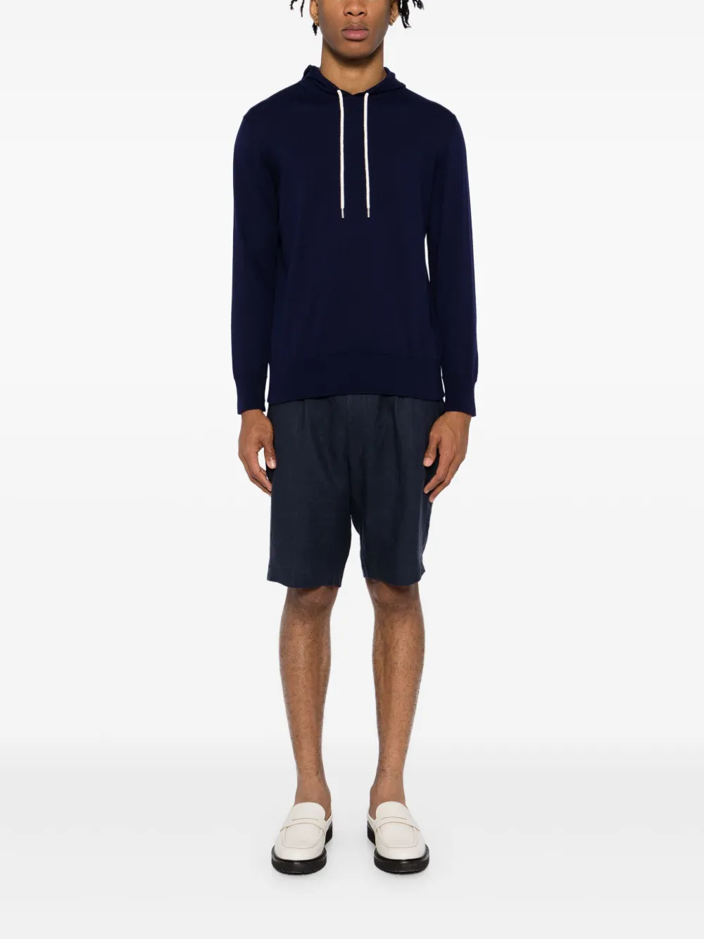 N.Peal Katoenen Cash zijden hoodie - Blauw