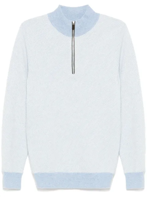 N.Peal Temple Jacquard Half Zip sweater