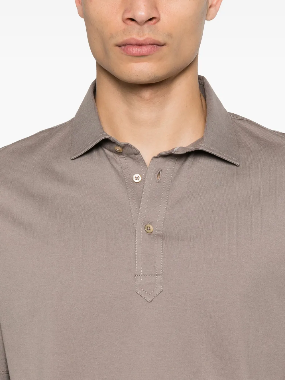 Brunello Cucinelli Jersey poloshirt Bruin
