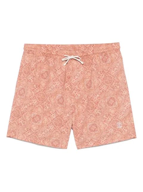 Brunello Cucinelli logo-embroidered swim shorts 
