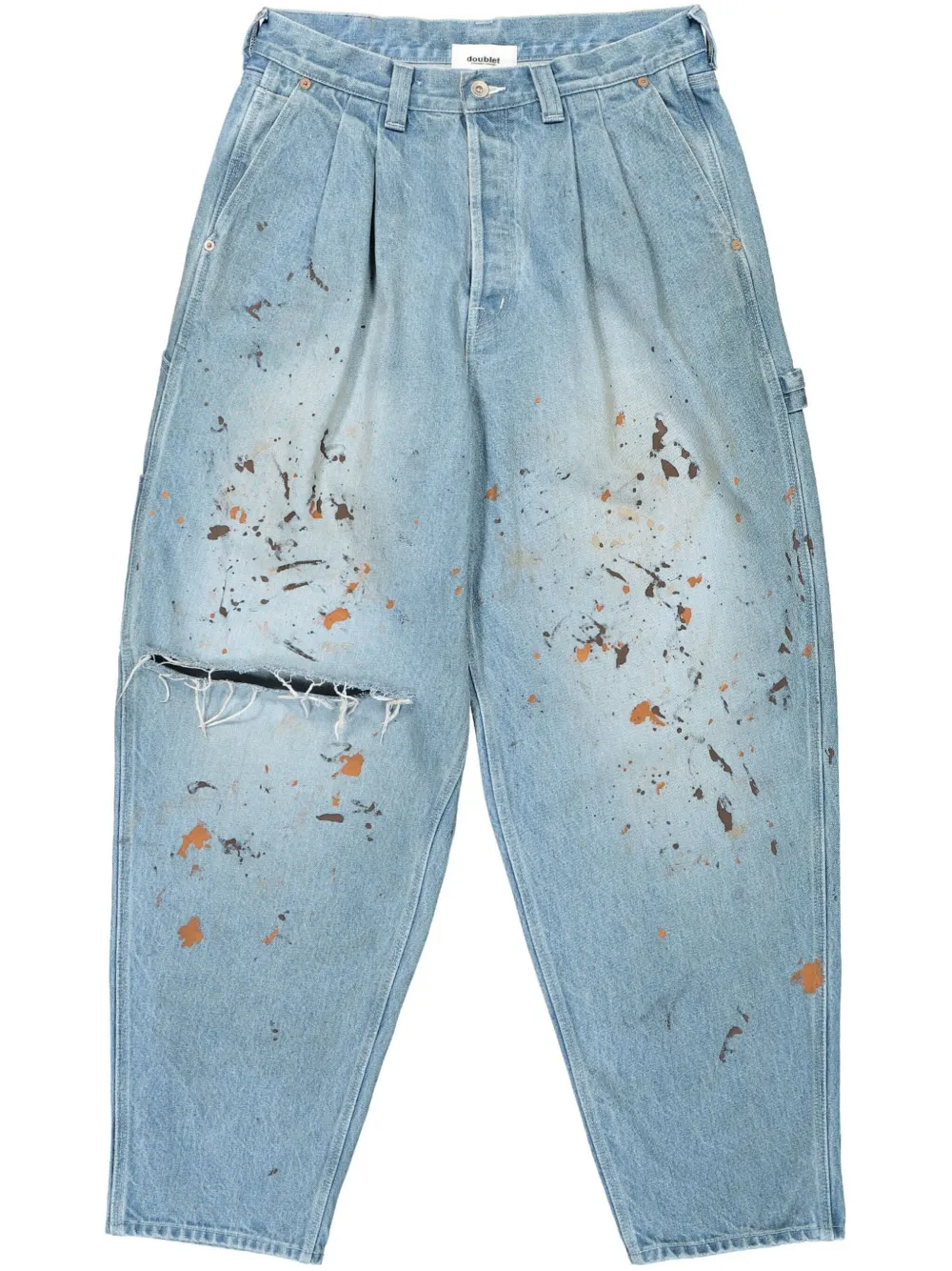 paint-splatter jeans