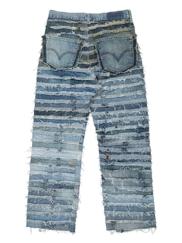 T*S様 doublet RECYCLE COTTON BLEACHED PUL Doublet Upcycled Jeans | Blue | FARFETCH