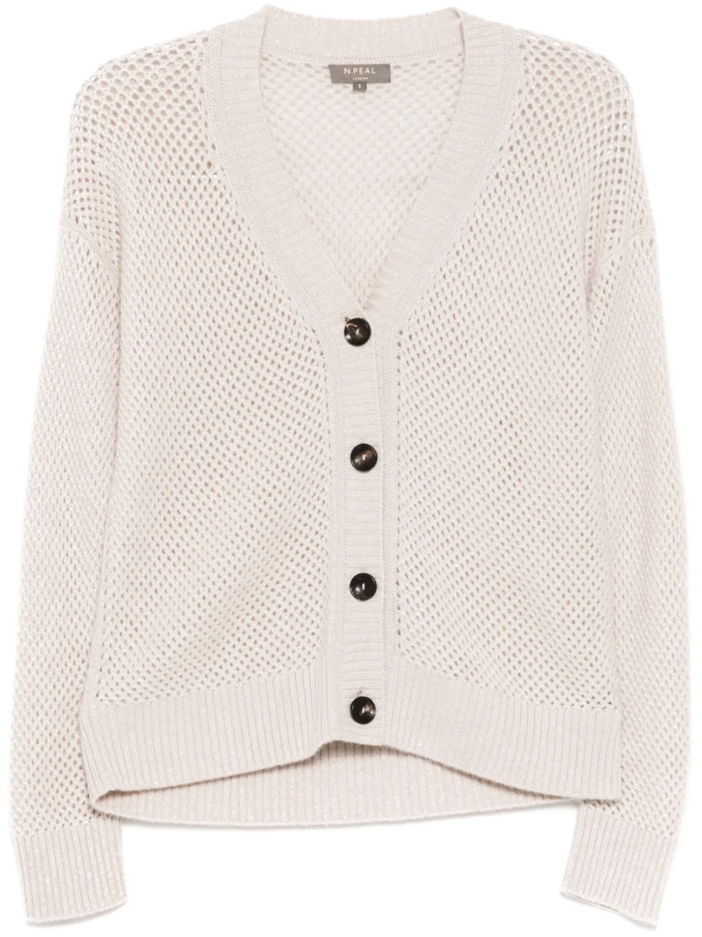 N.Peal Vest met mesh stiksel Beige