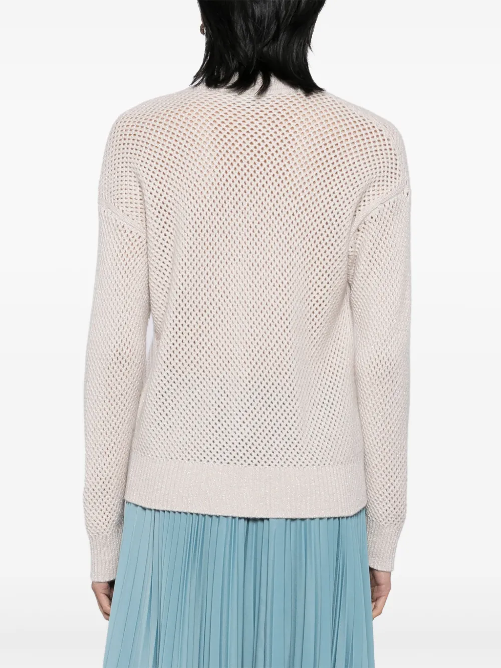 N.Peal Vest met mesh stiksel Beige