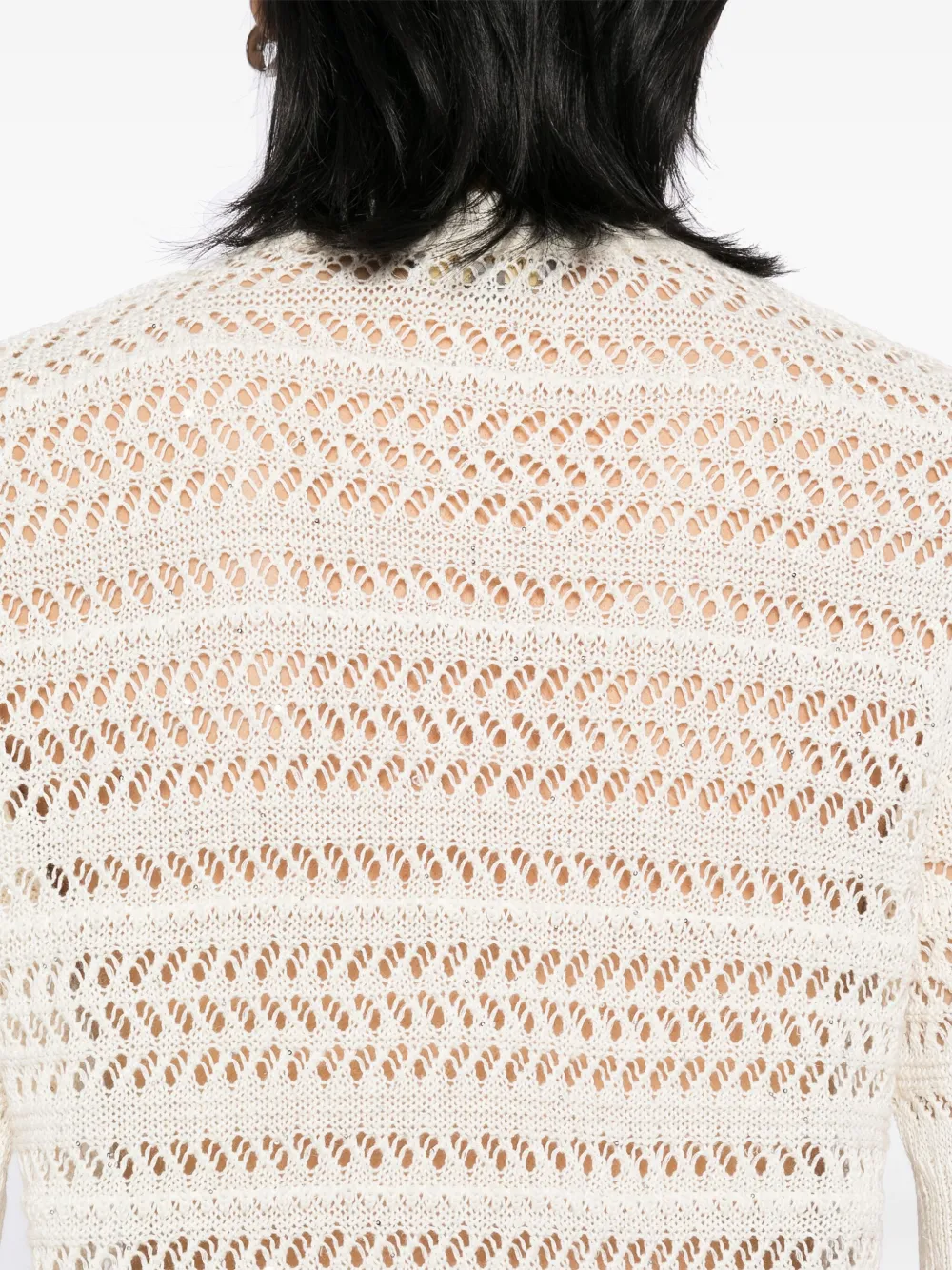 N.Peal Vest met open stiksel Beige