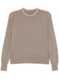 N.Peal Woven Ruffle sweater - Brown