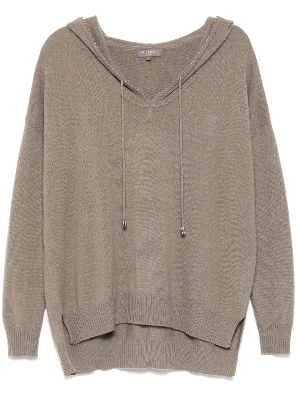 N.Peal Maya hoodie met metalen afwerking Bruin