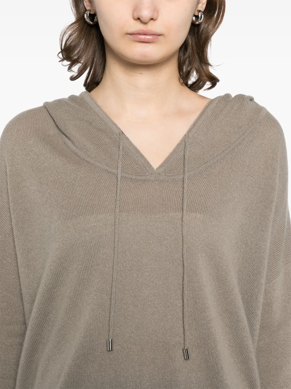 N.Peal Maya hoodie met metalen afwerking Bruin