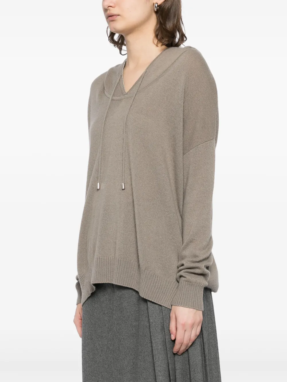N.Peal Maya hoodie met metalen afwerking Bruin