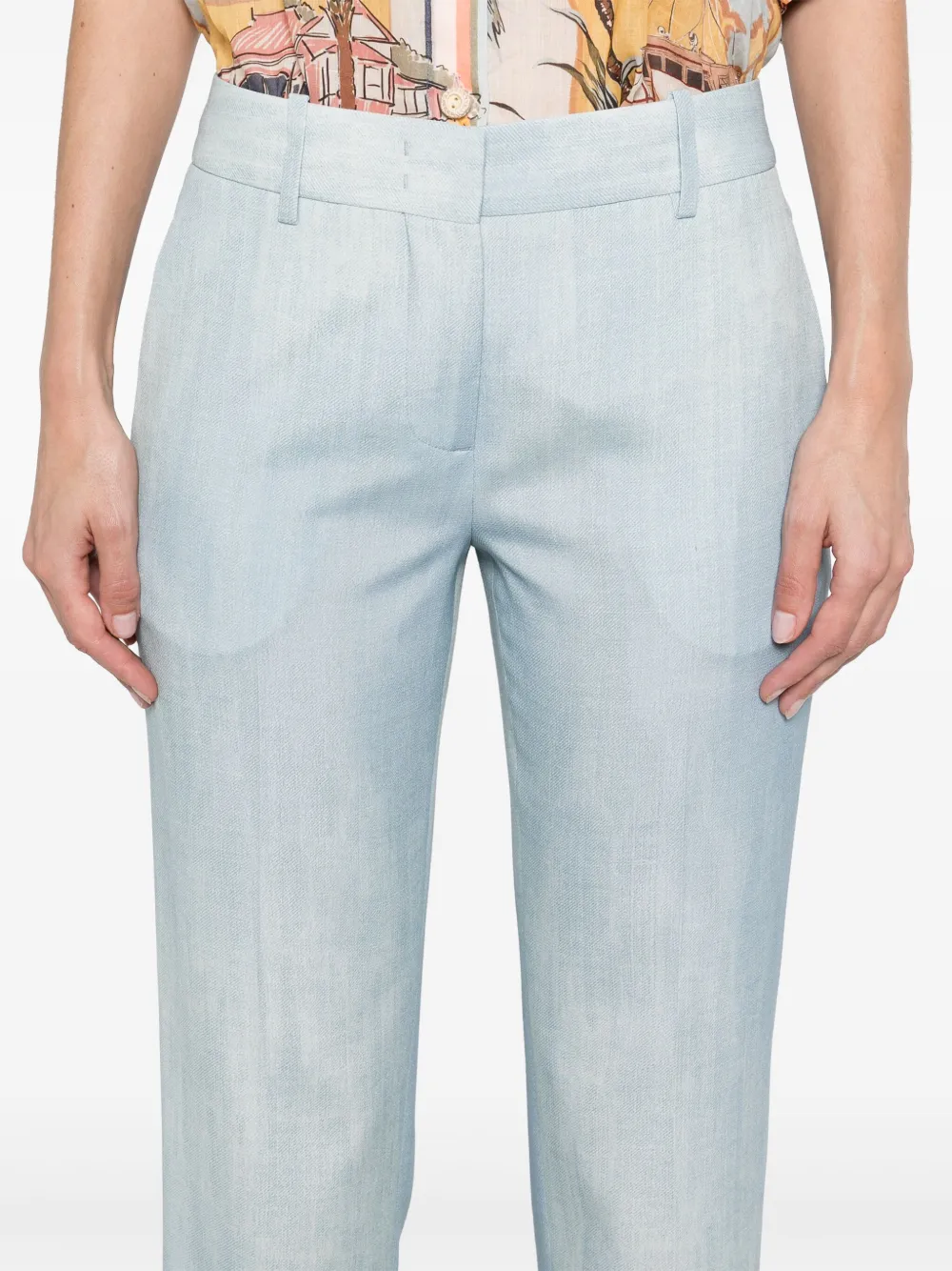 ERMANNO SCERVINO DENIM-PRINT TROUSERS