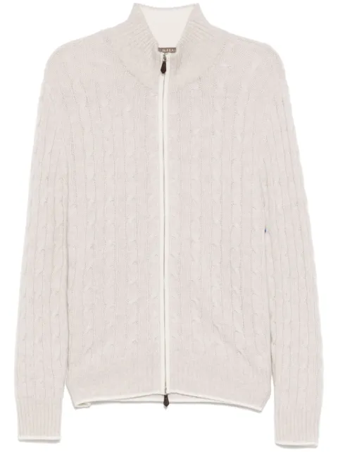 N.Peal suéter Contrast Cable Full Zip