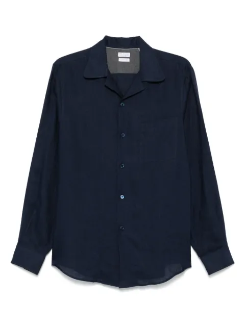 Brunello Cucinelli camp-collar chest-pocket shirt
