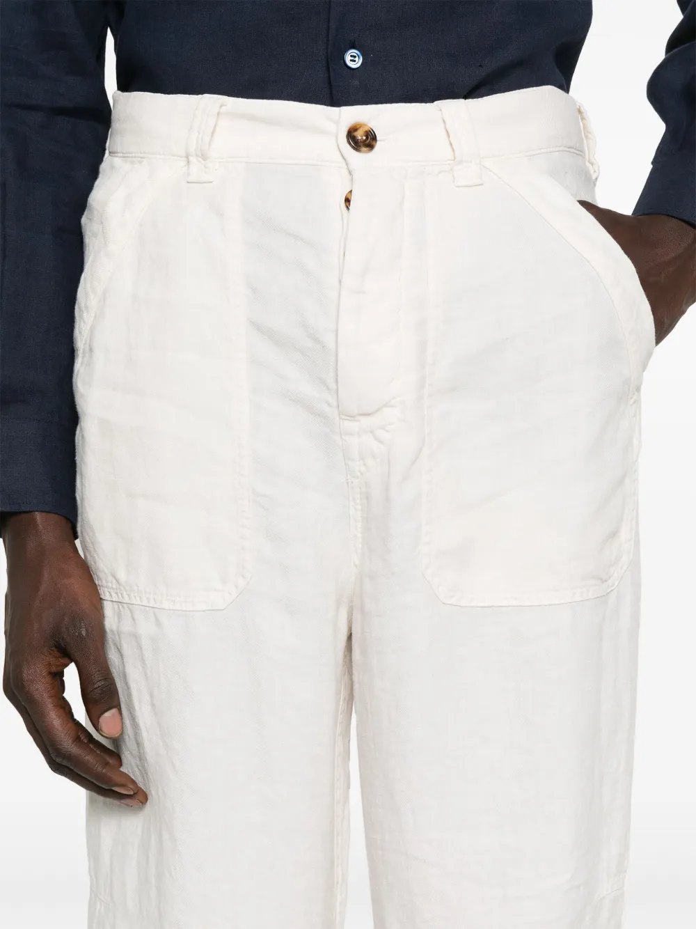 Brunello Cucinelli Broek met trekkoord en opgestikte zakken Beige