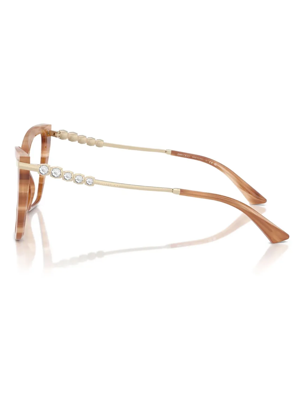 Jimmy Choo Eyewear Gestreepte vlinderbril Bruin