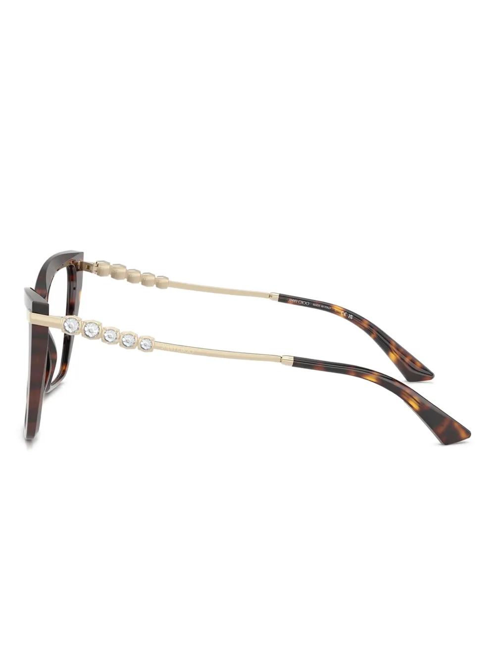 Jimmy Choo Eyewear JC3020B bril verfraaid met kristallen Bruin