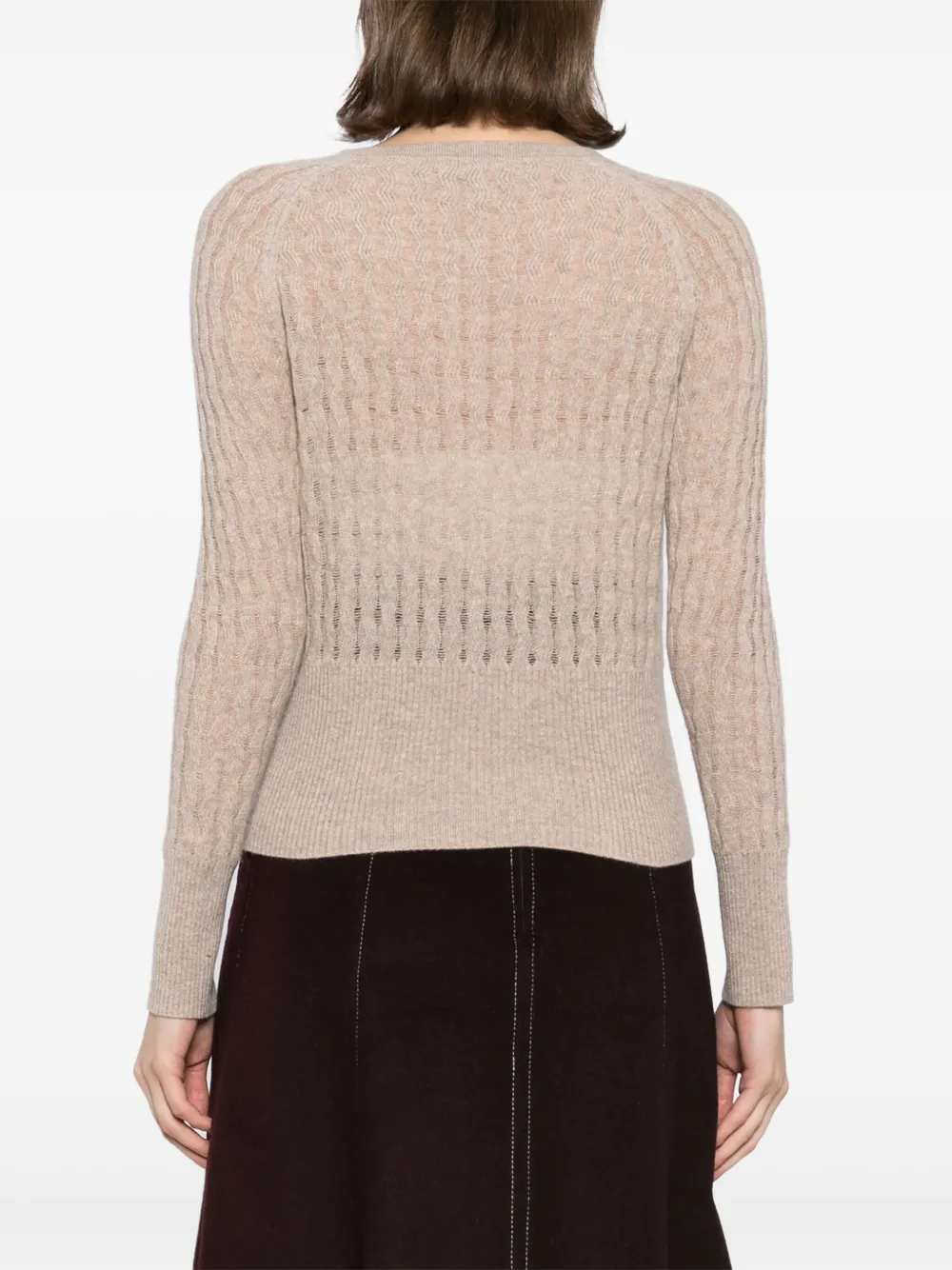 N.Peal Moving geribbeld vest Bruin