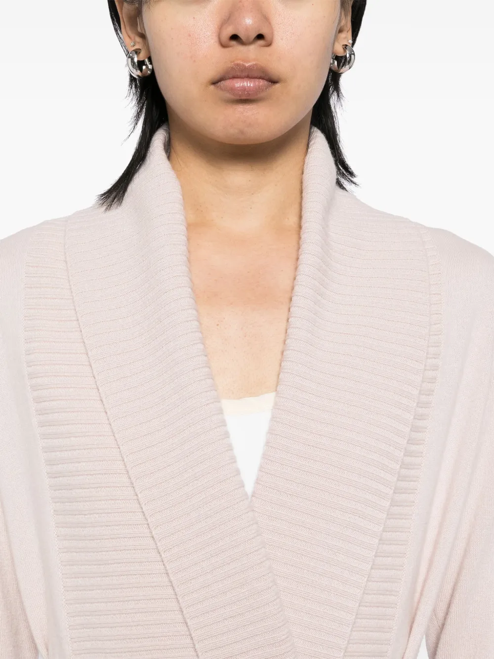 N.Peal Vest met geribbeld plakkaat Roze