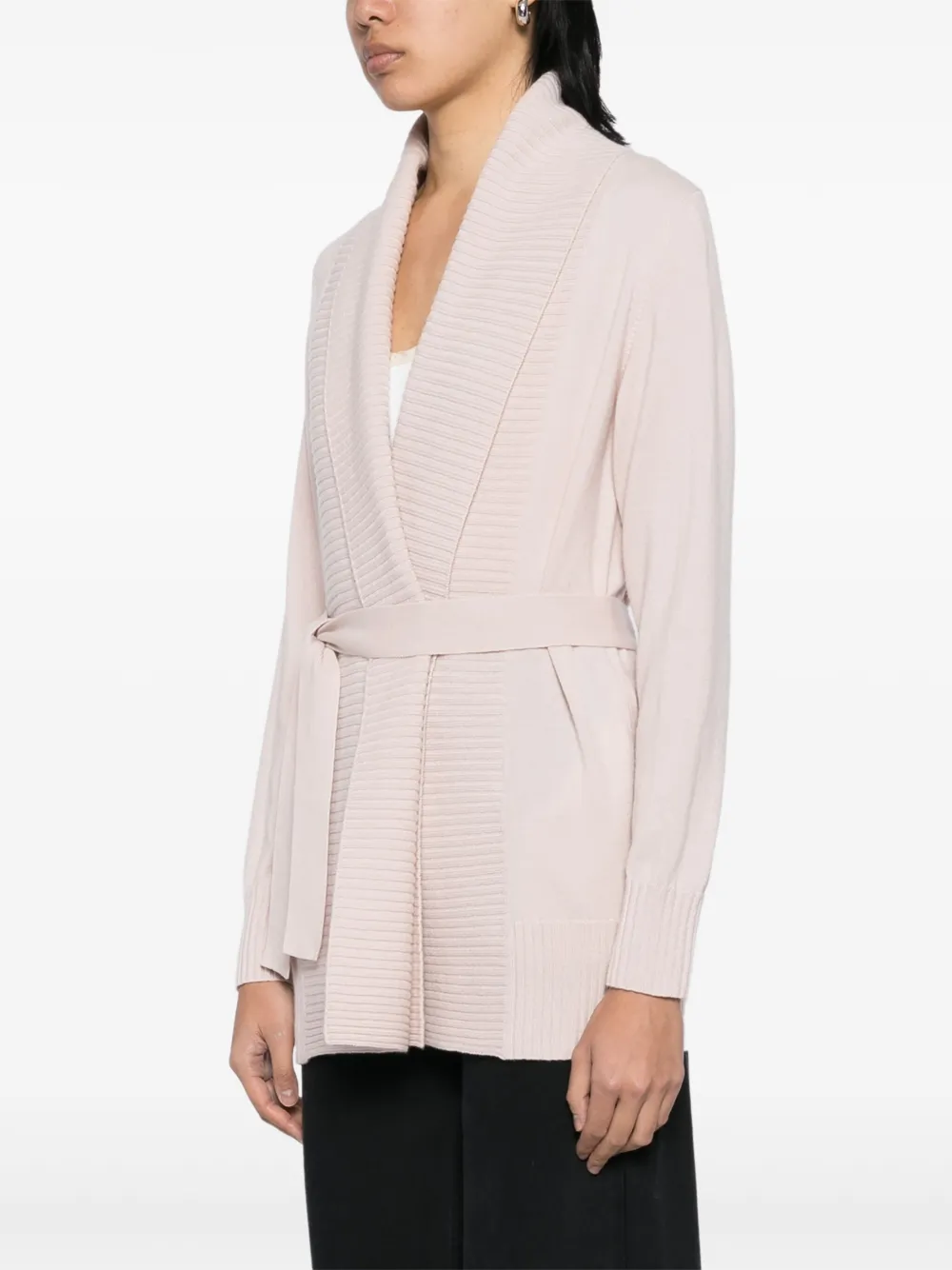 N.Peal Vest met geribbeld plakkaat Roze