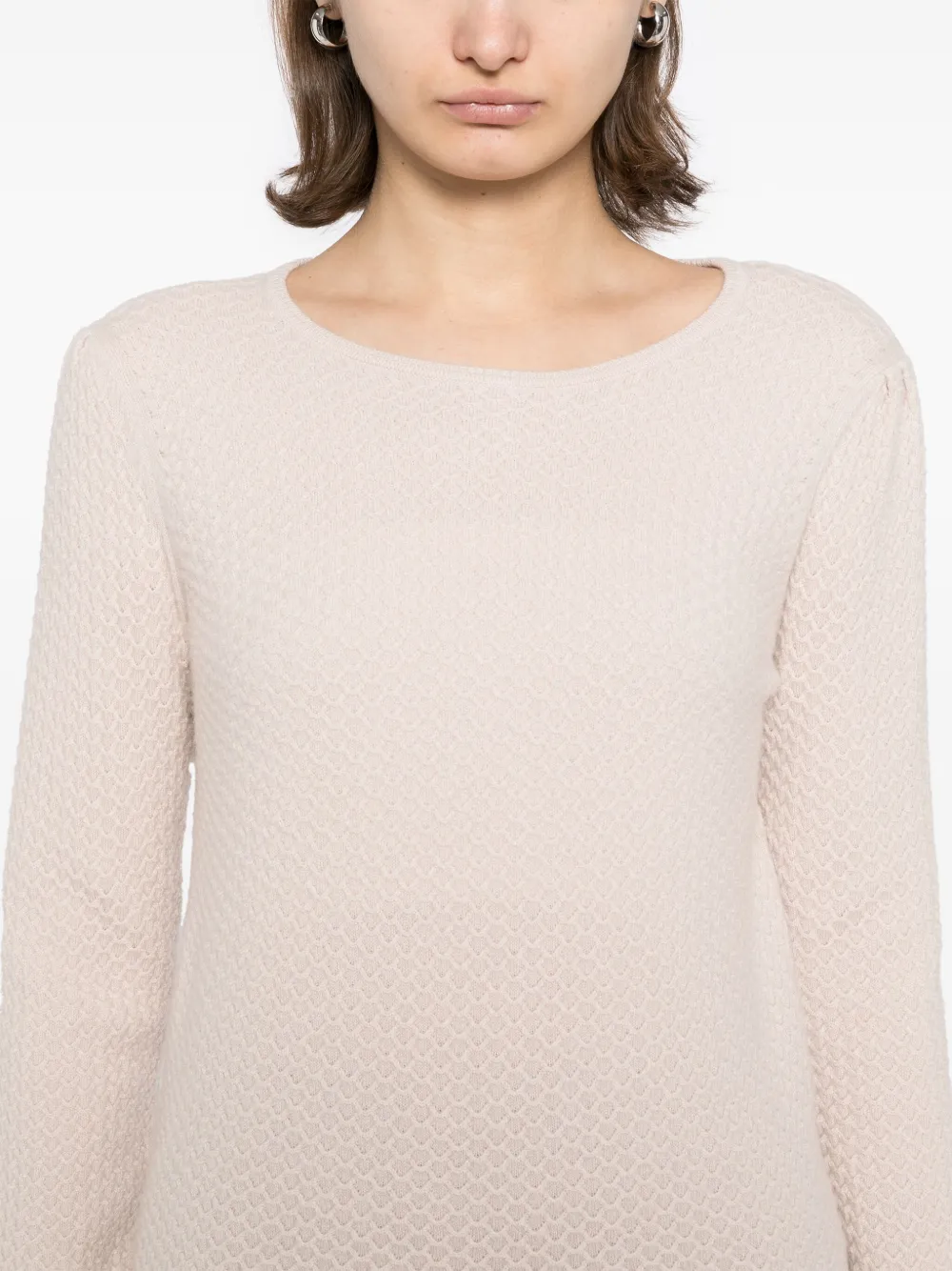 N.Peal Tuck Stitch trui Beige