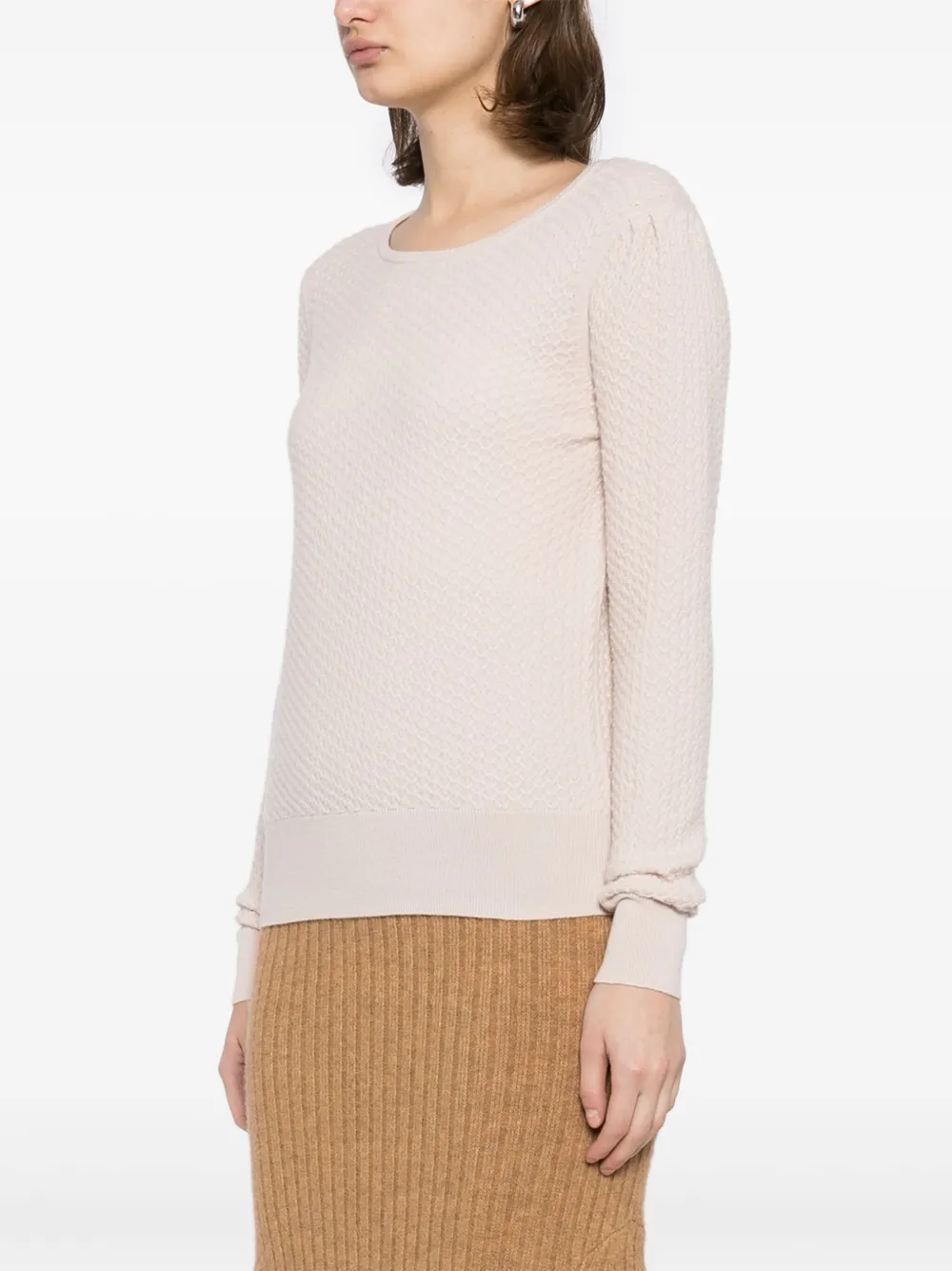 N.Peal Tuck Stitch trui Beige