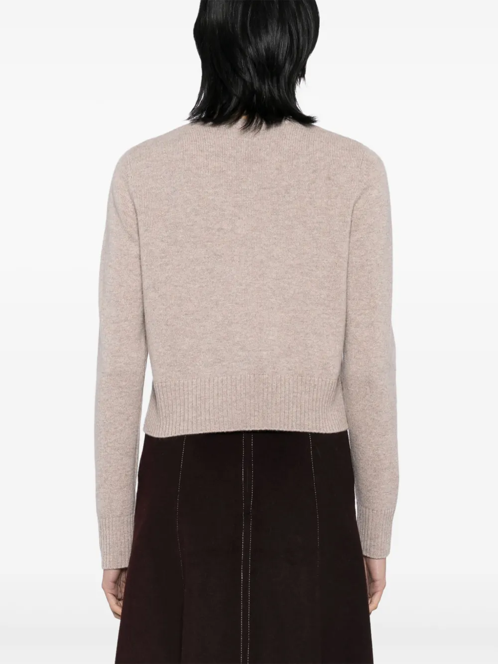 N.Peal Grofgebreid cropped vest Beige
