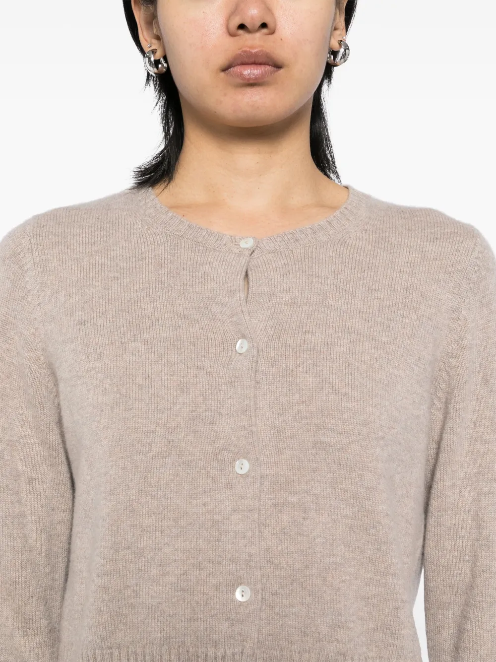 N.Peal Grofgebreid cropped vest Beige