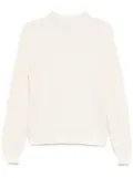 N.Peal Ribbed Funnel Neck sweater - White