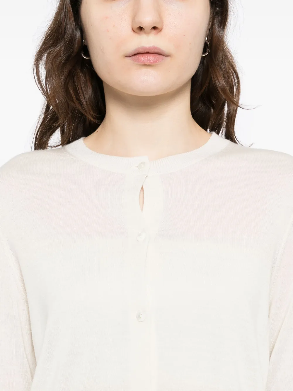 N.Peal Blouse met ronde hals Beige