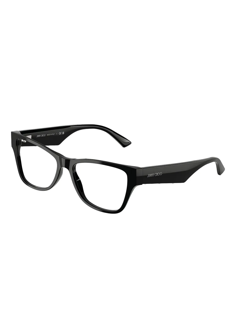 Jimmy Choo Eyewear logo-detail rectangle glasses Zwart