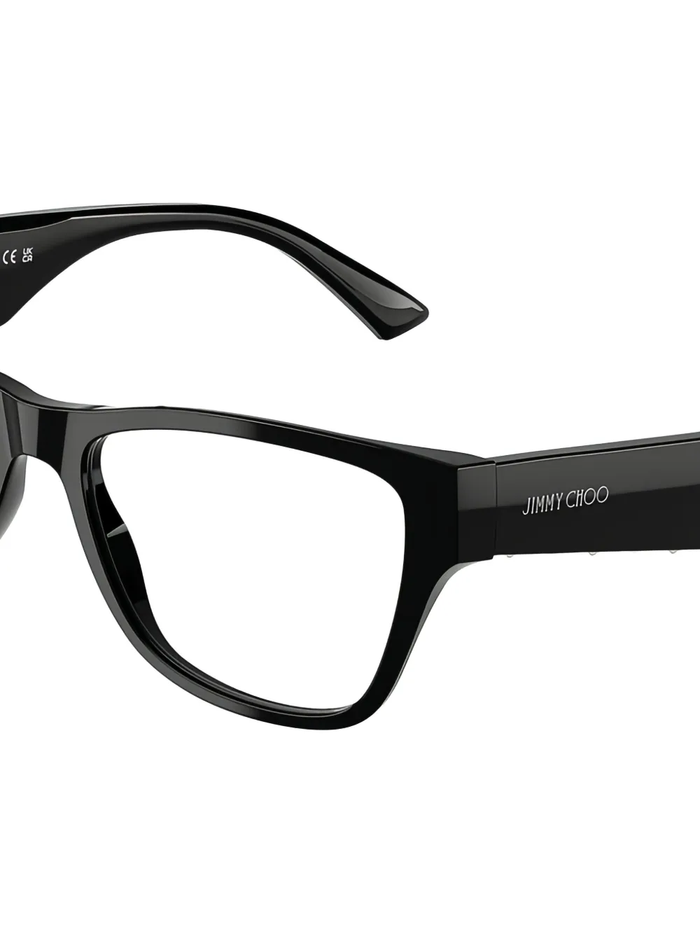 Jimmy Choo Eyewear logo-detail rectangle glasses Zwart