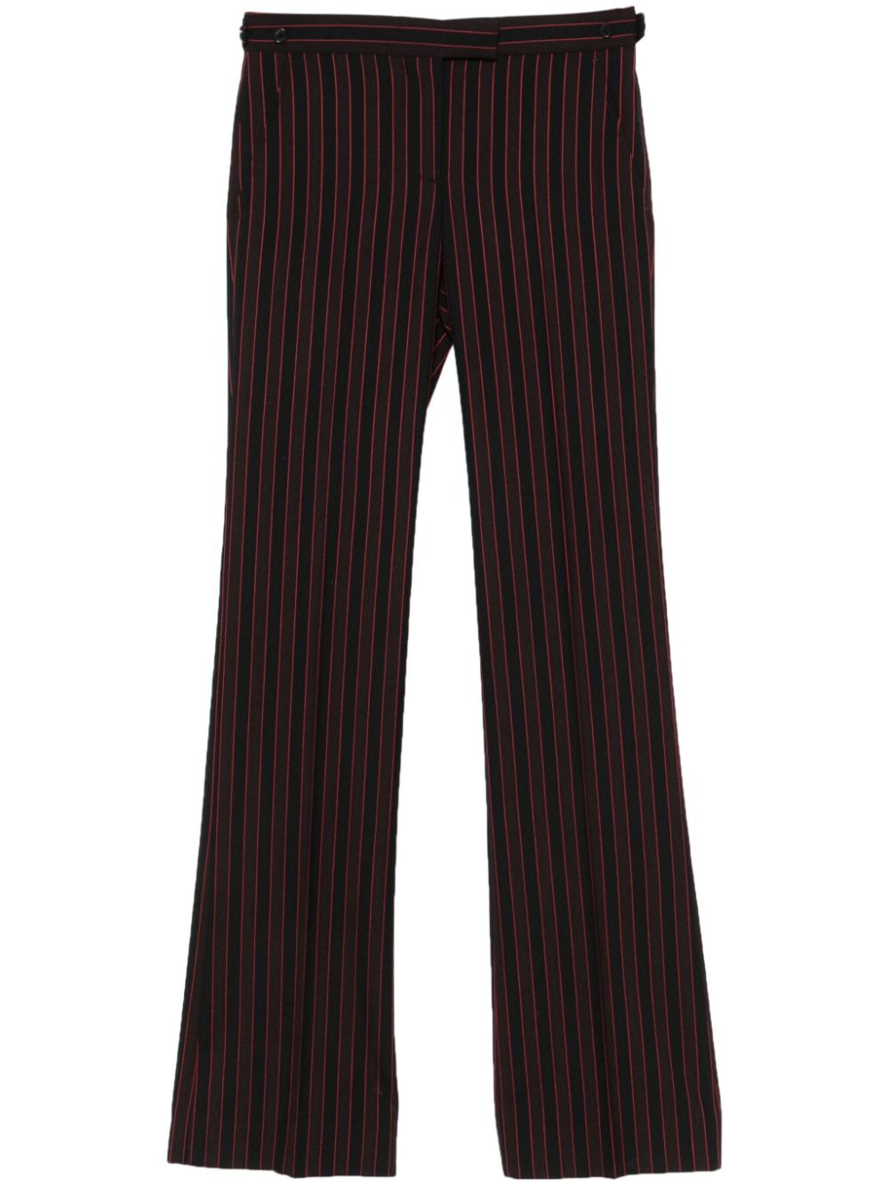 pinstriped low-sise trousers